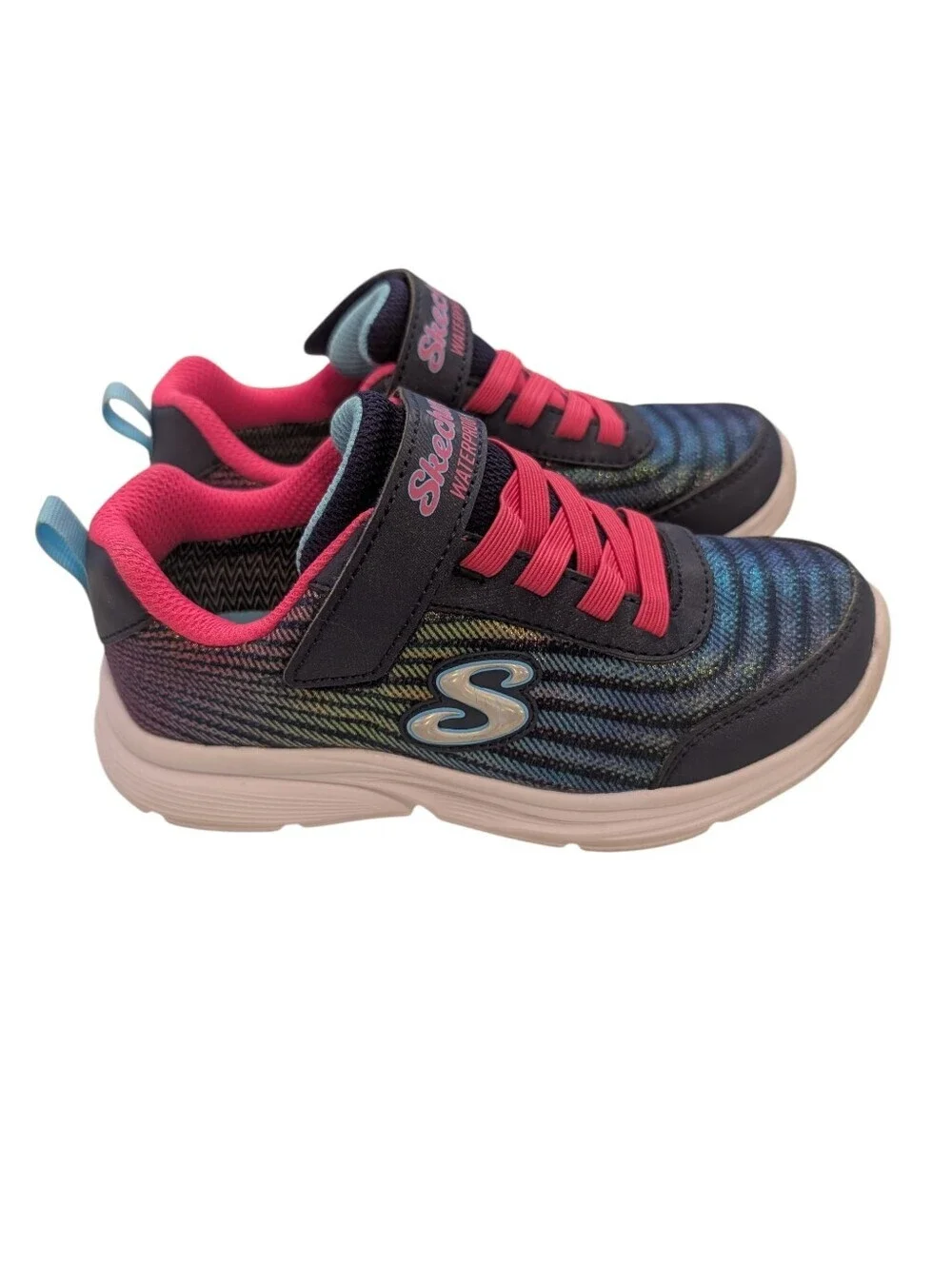 Skechers Girls Waterproof Athletic Shoe - Teal & Hot Pink Size 12.5